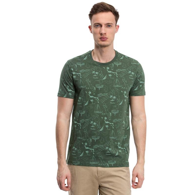 Nautica Erkek Slim Fit Yeşil T-Shirt