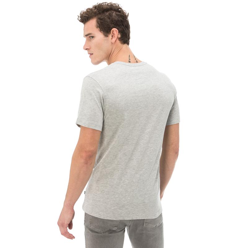 NAUTICA ERKEK GRİ BİSİKLET YAKA KISA KOLLU SLIM FIT T-SHIRT