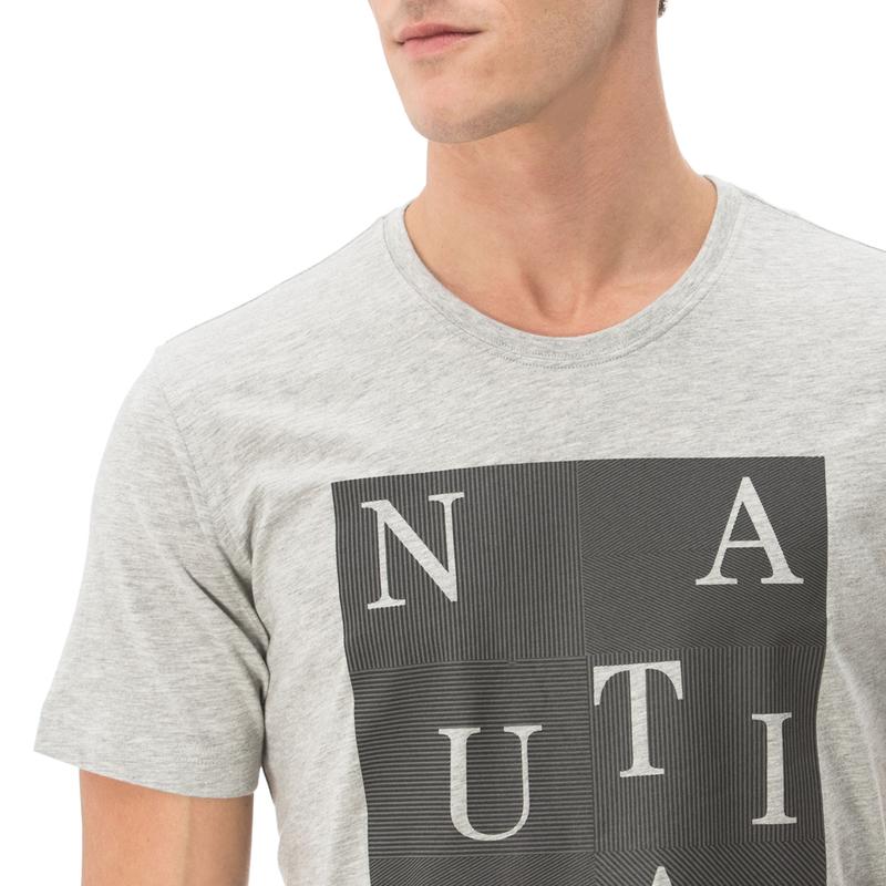 NAUTICA ERKEK GRİ BİSİKLET YAKA KISA KOLLU SLIM FIT T-SHIRT
