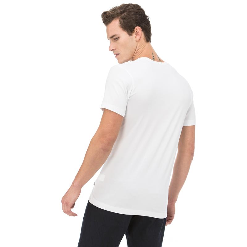 NAUTICA ERKEK BEYAZ KISA KOLLU SLIM FIT T-SHIRT