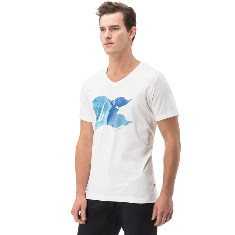 NAUTICA ERKEK BEYAZ KISA KOLLU SLIM FIT T-SHIRT