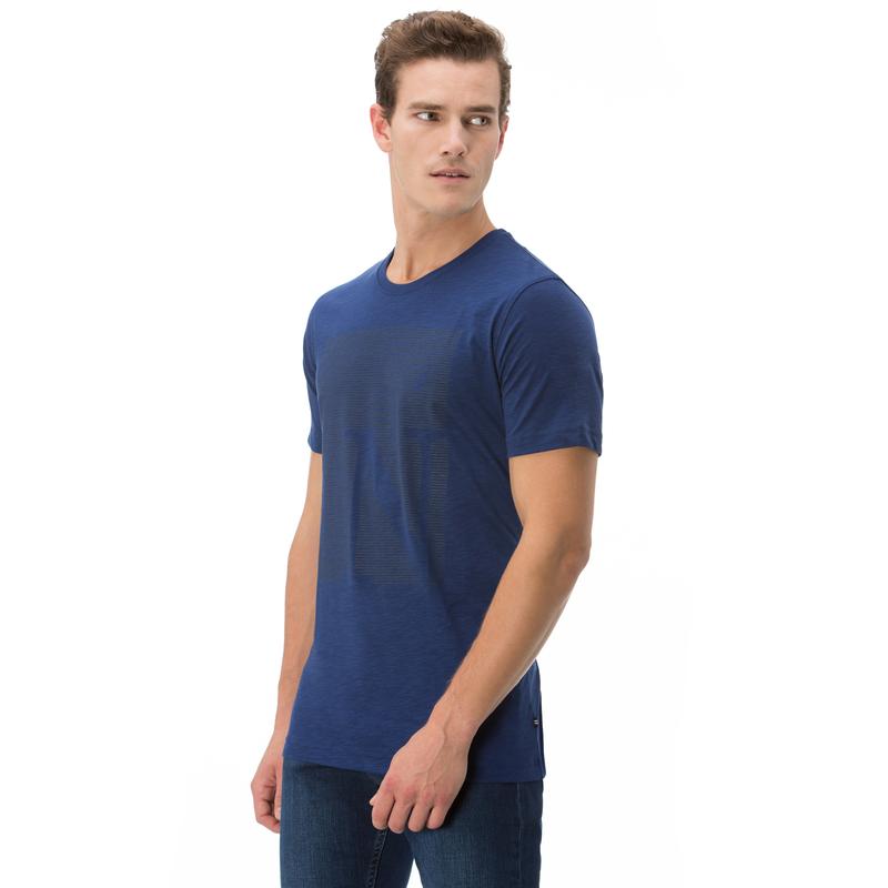 NAUTICA ERKEK LACİVERT BİSİKLET YAKA KISA KOLLU SLIM FIT T-SHIRT