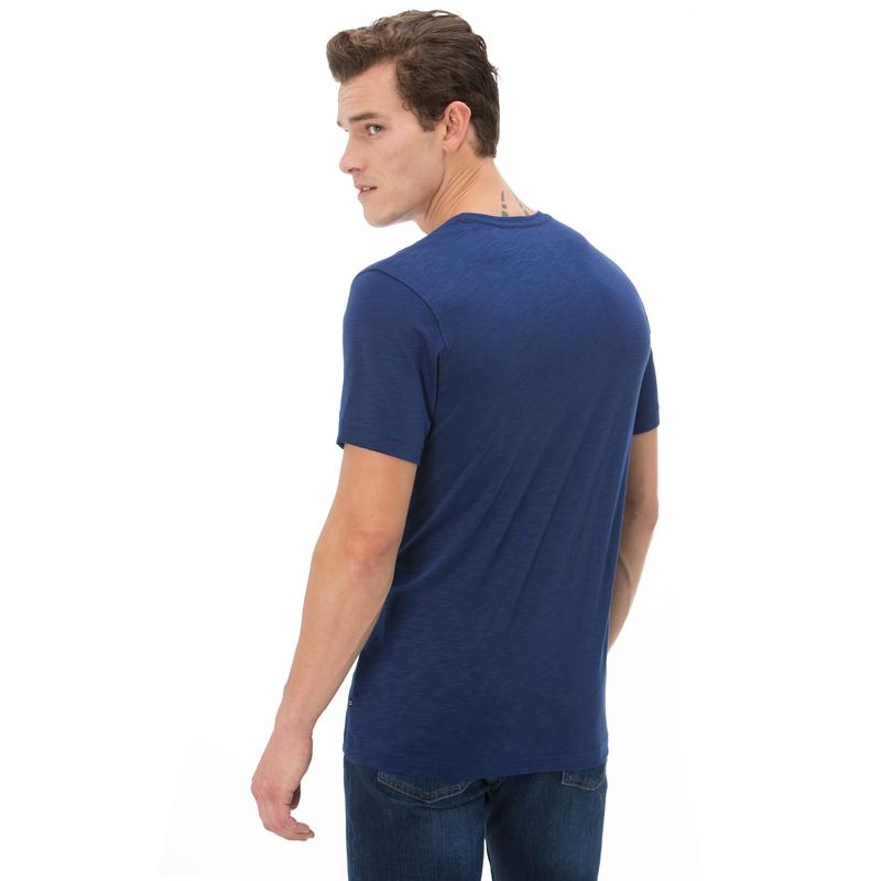 NAUTICA ERKEK LACİVERT BİSİKLET YAKA KISA KOLLU SLIM FIT T-SHIRT