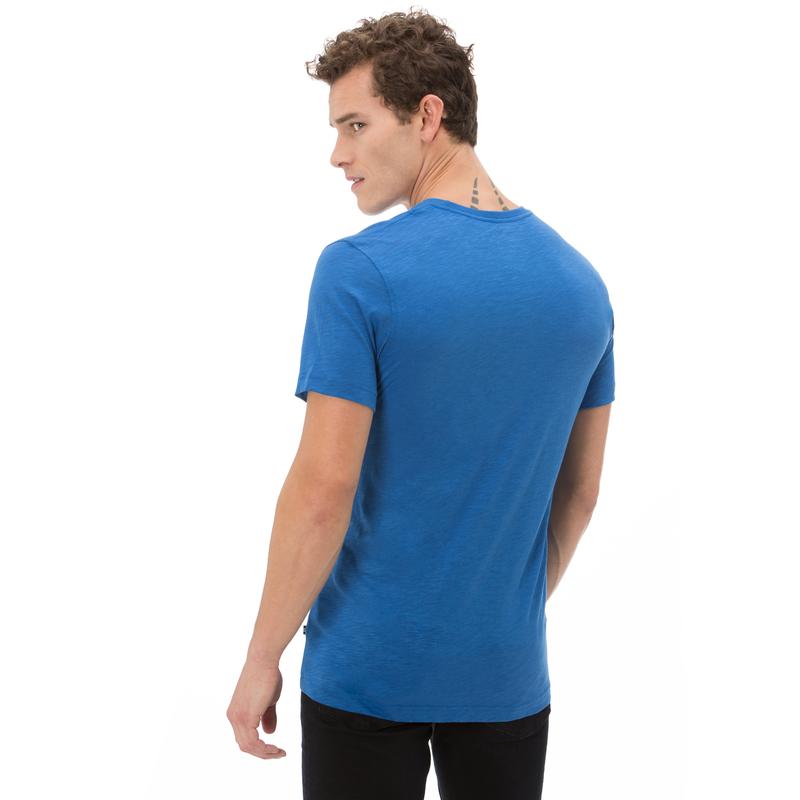 NAUTICA ERKEK MAVİ BİSİKLET YAKA KISA KOLLU SLIM FIT T-SHIRT