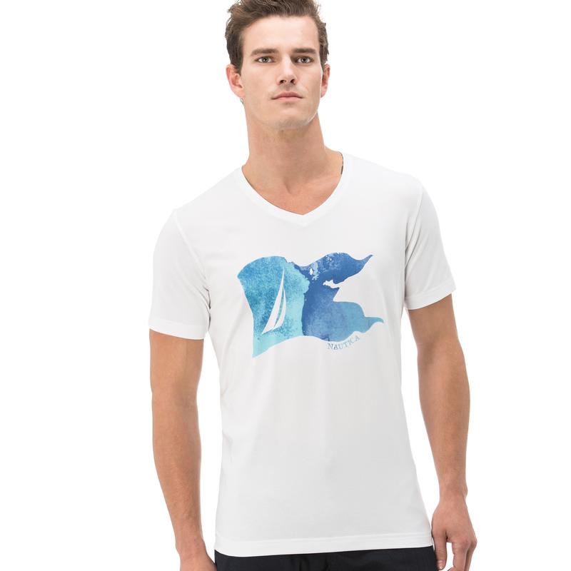 NAUTICA ERKEK BEYAZ KISA KOLLU SLIM FIT T-SHIRT