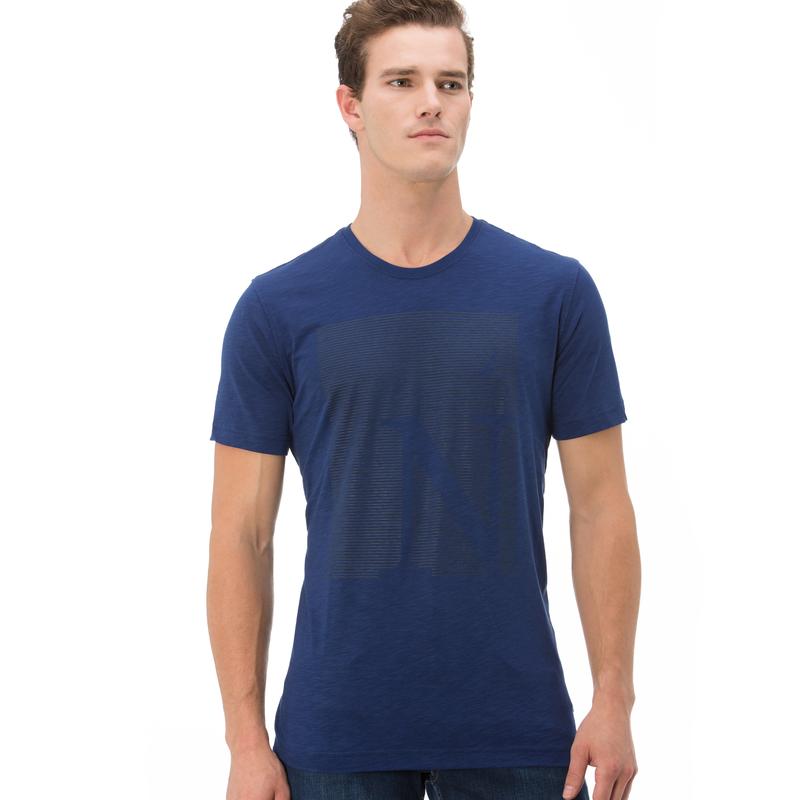 NAUTICA ERKEK LACİVERT BİSİKLET YAKA KISA KOLLU SLIM FIT T-SHIRT