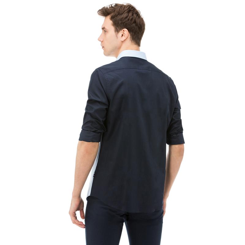 NAUTICA ERKEK MAVİ UZUN KOLLU SLIM FIT GÖMLEK