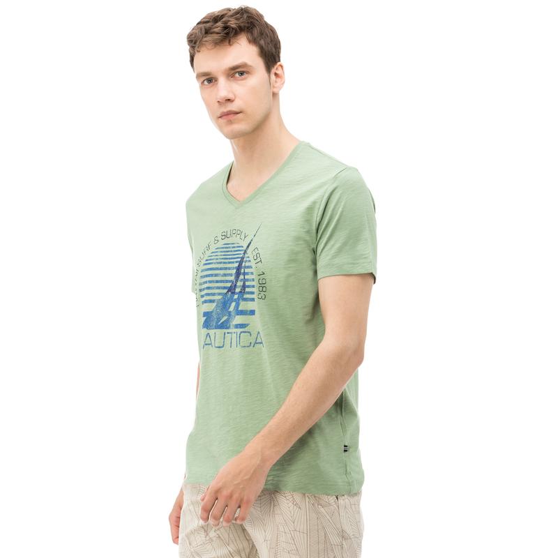 NAUTICA ERKEK YEŞİL KISA KOLLU SLIM FIT T-SHIRT
