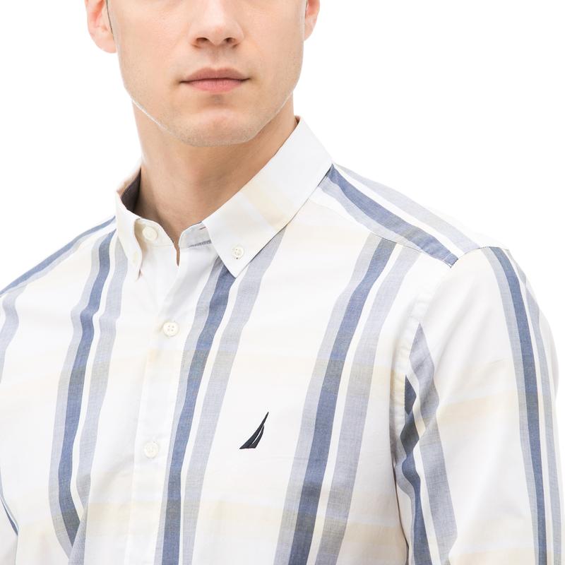 NAUTICA ERKEK SARI EKOSELİ UZUN KOLLU SLIM FIT GÖMLEK