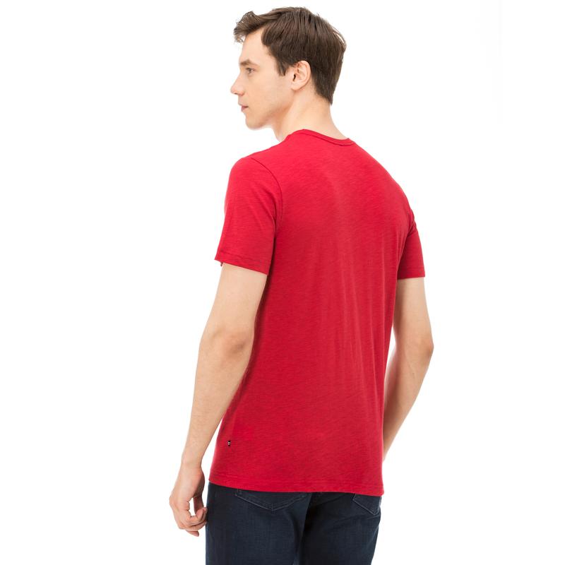 NAUTICA ERKEK KIRMIZI BİSİKLET YAKA KISA KOLLU SLIM FIT T-SHIRT