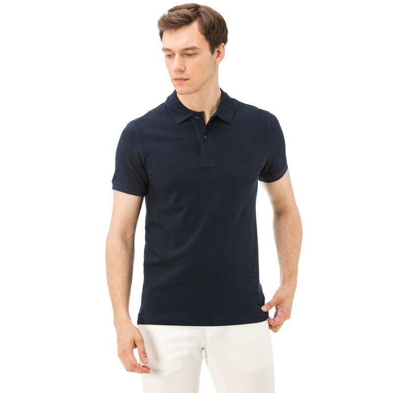NAUTICA ERKEK LACİVERT KISA KOLLU SLIM FIT POLO
