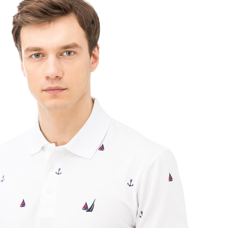 NAUTICA ERKEK BEYAZ KISA KOLLU SLIM FIT POLO