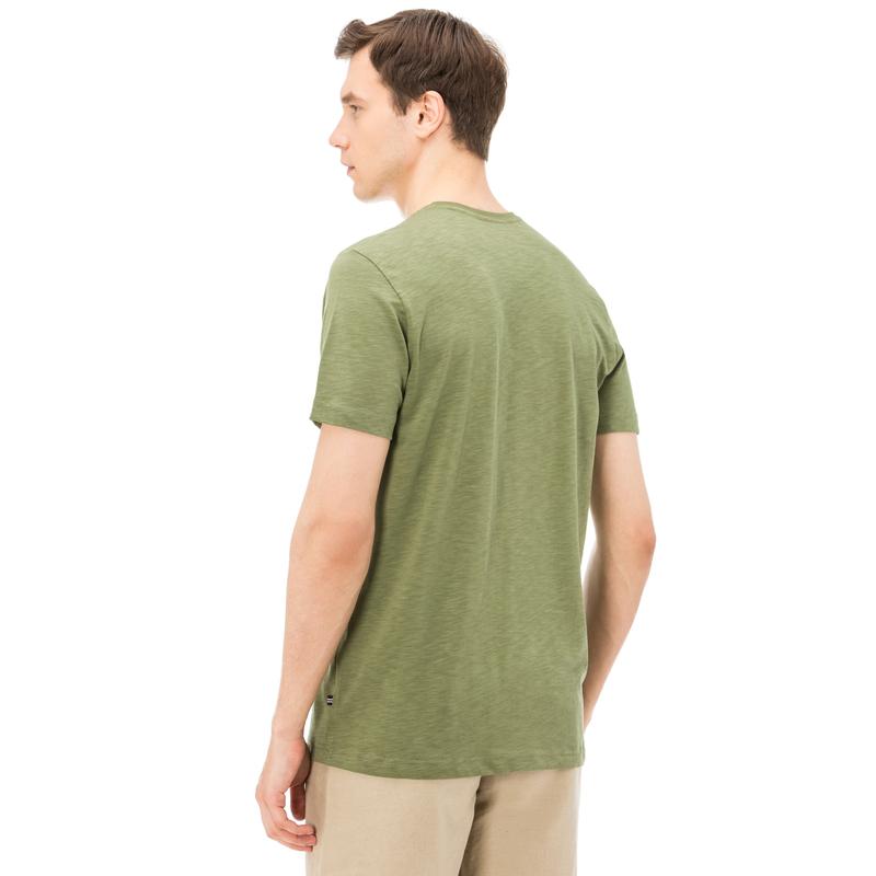 NAUTICA ERKEK YEŞİL BİSİKLET YAKA KISA KOLLU SLIM FIT T-SHIRT