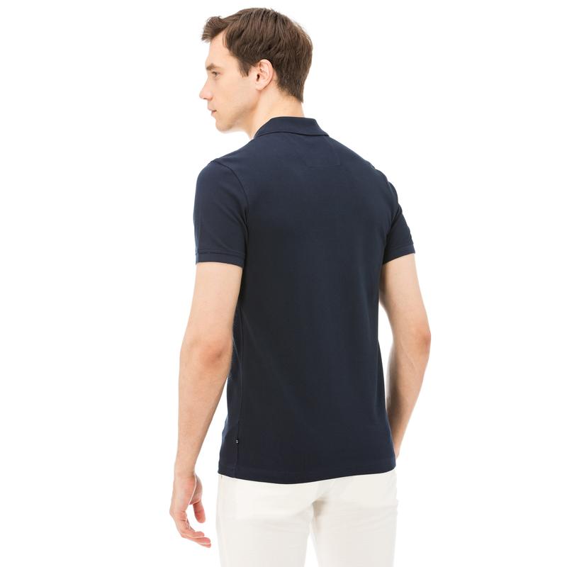 NAUTICA ERKEK LACİVERT KISA KOLLU SLIM FIT POLO