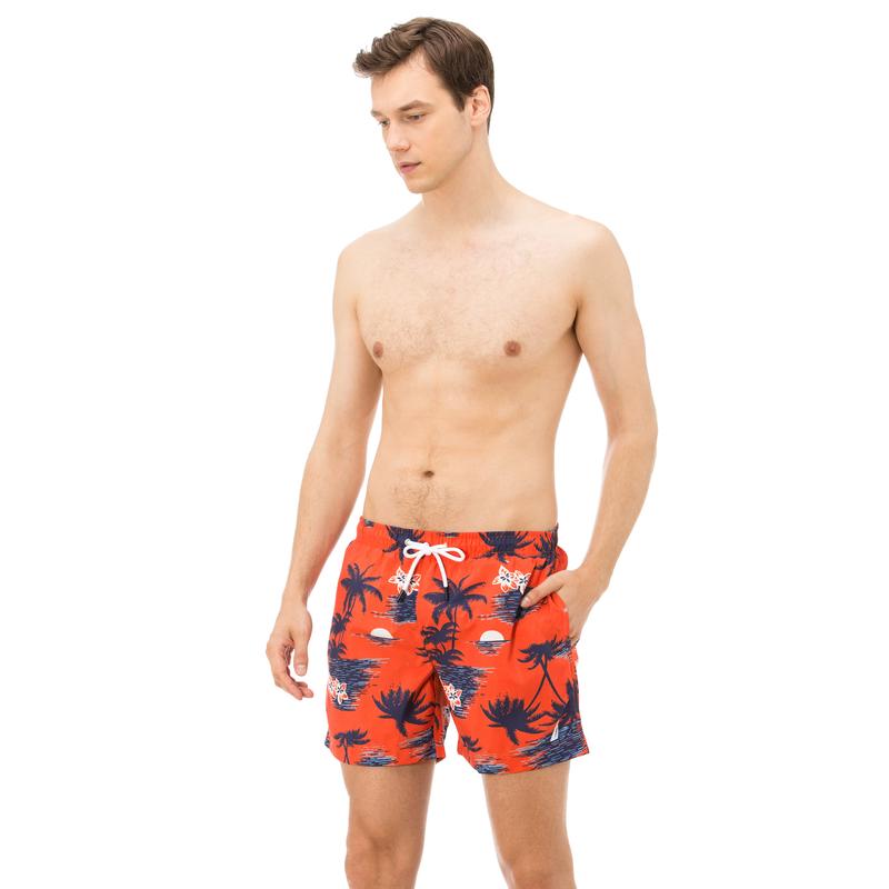 NAUTICA ERKEK TURUNCU KISA FLORAL ŞORT MAYO