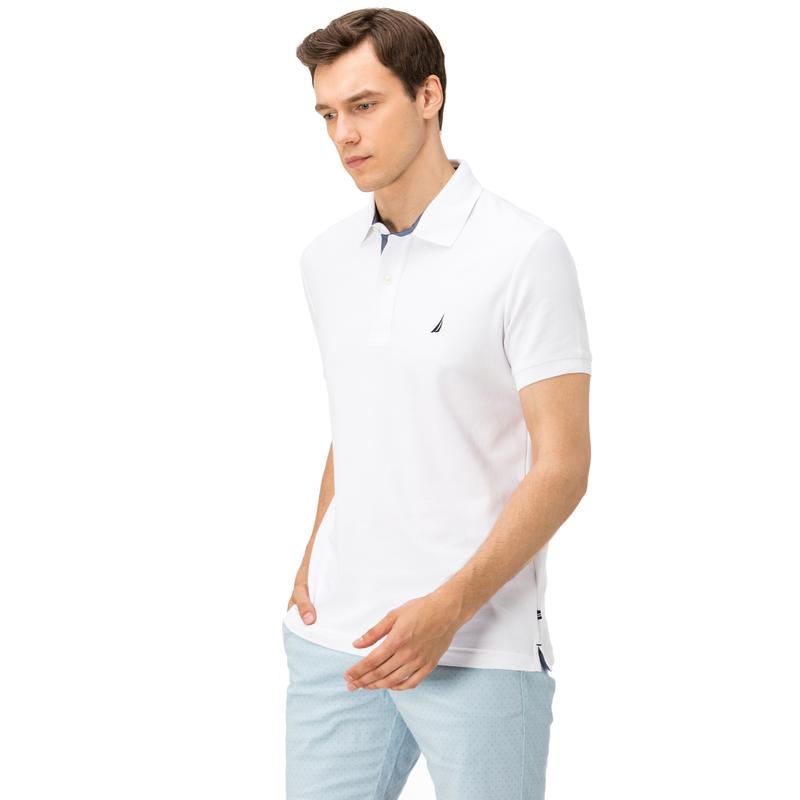 NAUTICA ERKEK SLIM FIT BEYAZ PERFORMANS POLO