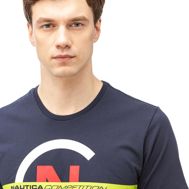 NAUTICA ERKEK LACİVERT BİSİKLET YAKA KISA KOLLU SLIM FIT T-SHIRT