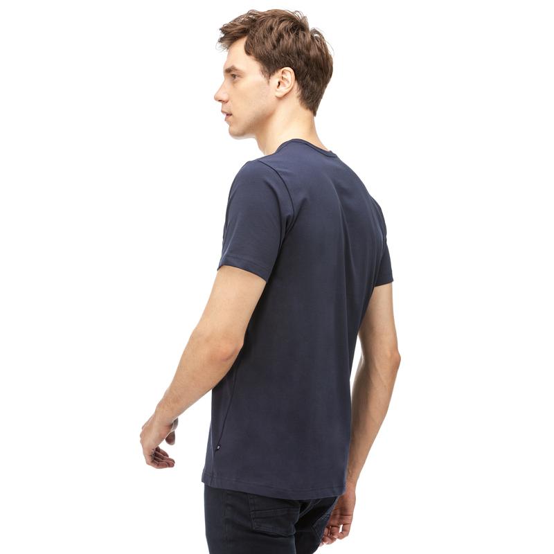 NAUTICA ERKEK LACİVERT BİSİKLET YAKA KISA KOLLU SLIM FIT T-SHIRT