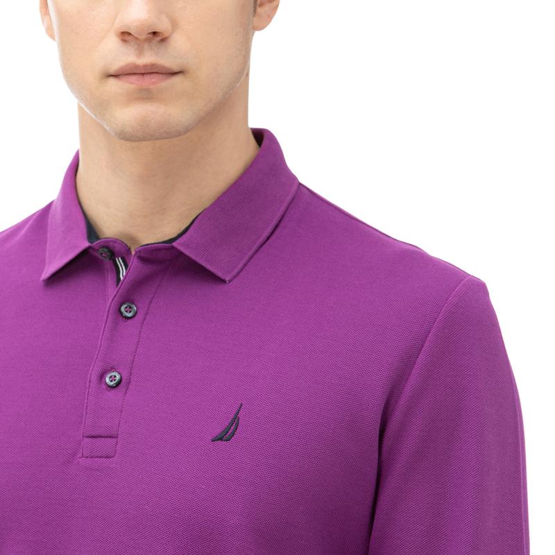NAUTICA ERKEK MOR CLASSIC FIT UZUN KOLLU POLO