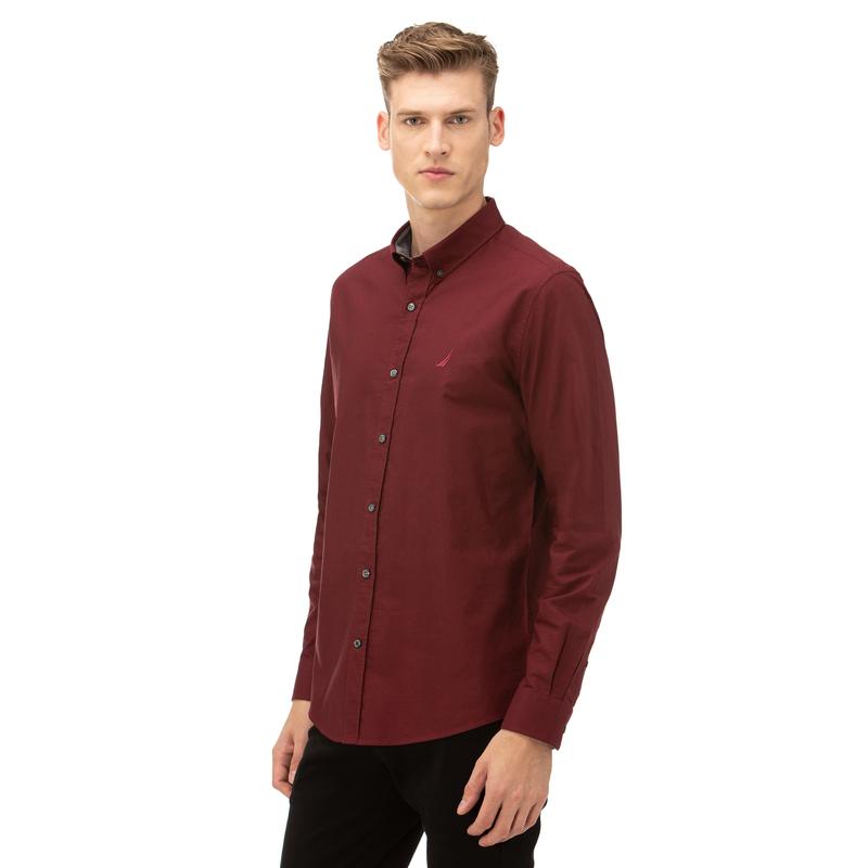 NAUTICA Erkek Bordo Slim Fit Gömlek