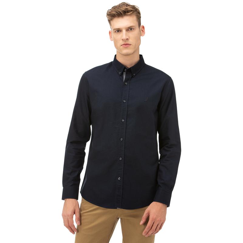 NAUTICA Erkek Lacivert Slim Fit Gömlek
