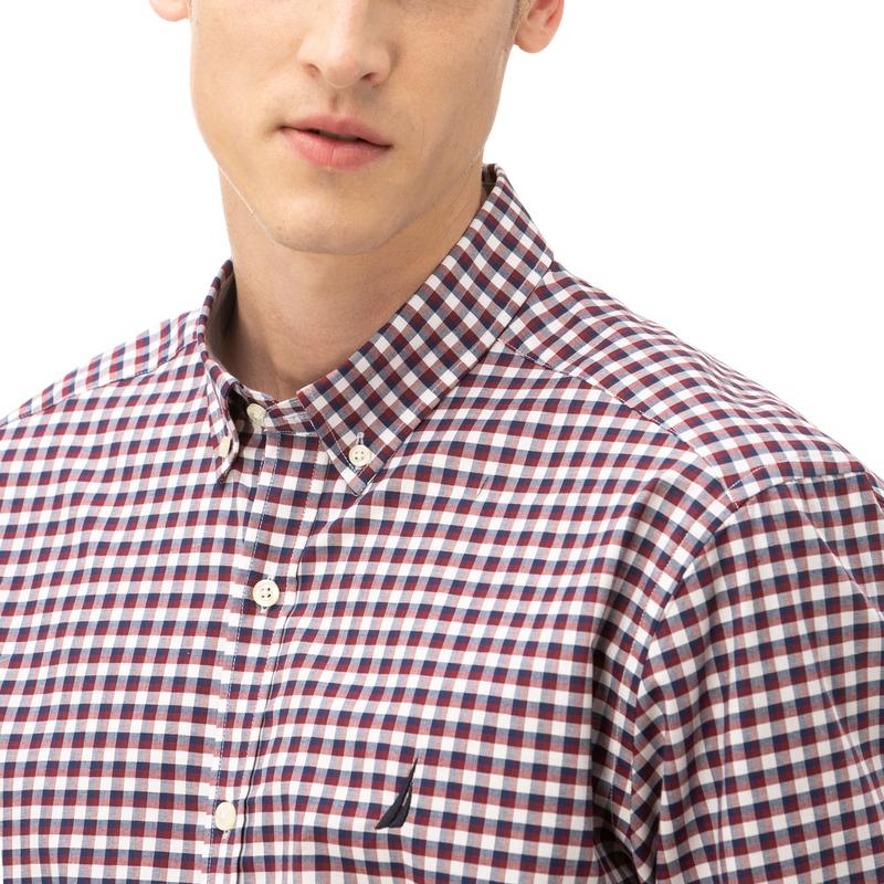 NAUTICA ERKEK CLASSIC FIT BORDO EKOSELİ GÖMLEK