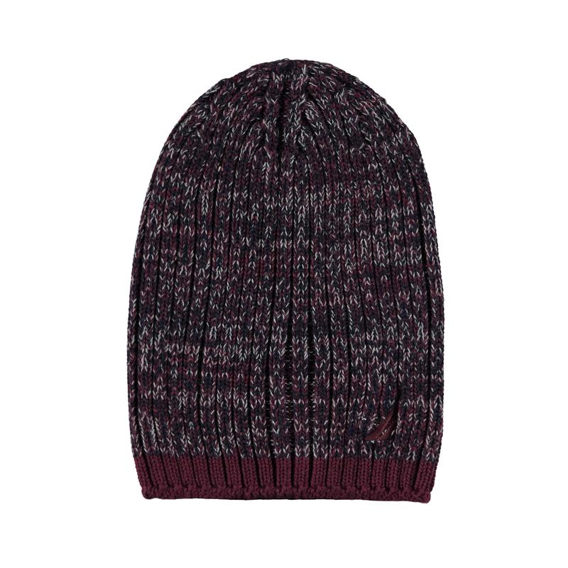 NAUTICA ERKEK BORDO - GRİ KIRÇILLI BERE
