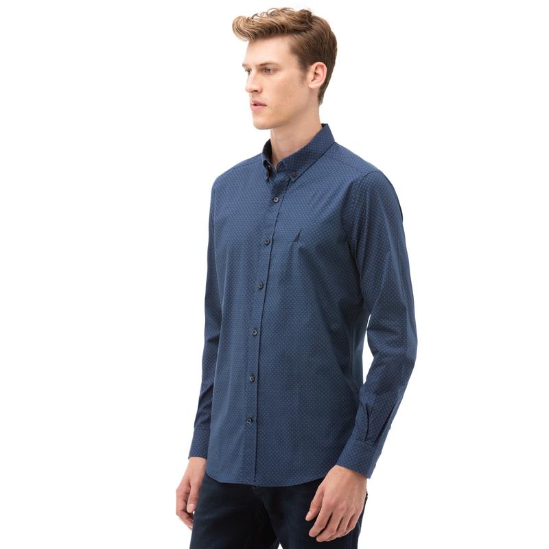 NAUTICA Erkek Lacivert Slim Fit Gömlek