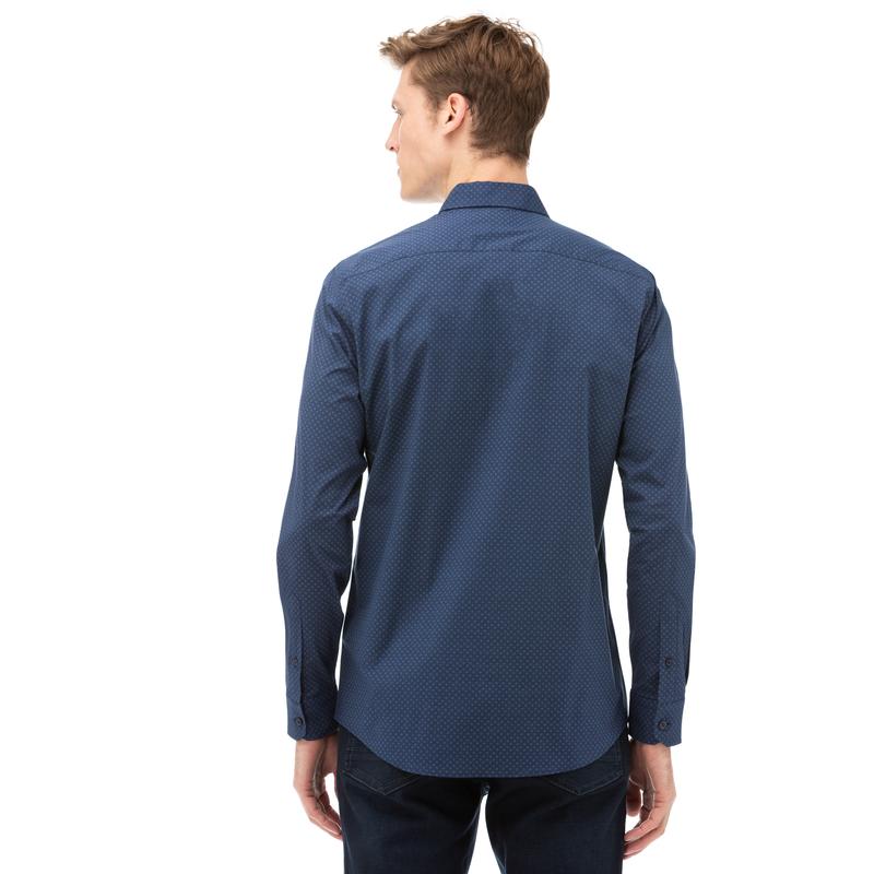 NAUTICA Erkek Lacivert Slim Fit Gömlek