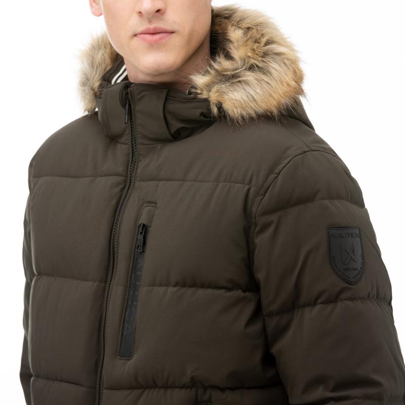 NAUTICA Erkek Haki Kapitone Mont