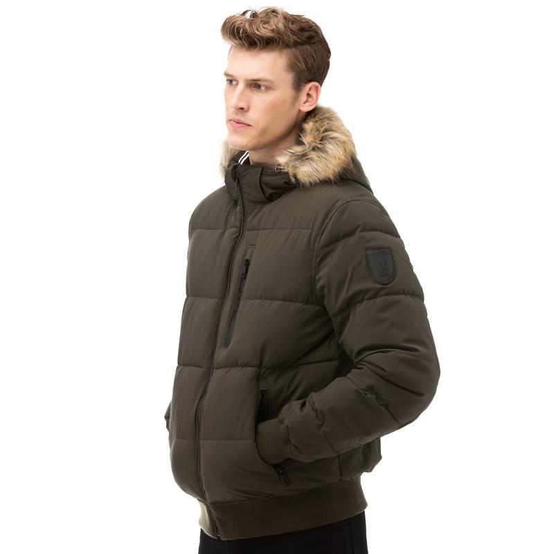 NAUTICA Erkek Haki Kapitone Mont