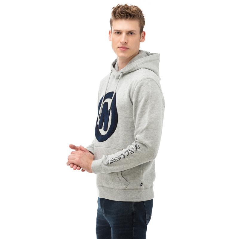 NAUTICA Erkek Gri Baskılı Sweatshirt