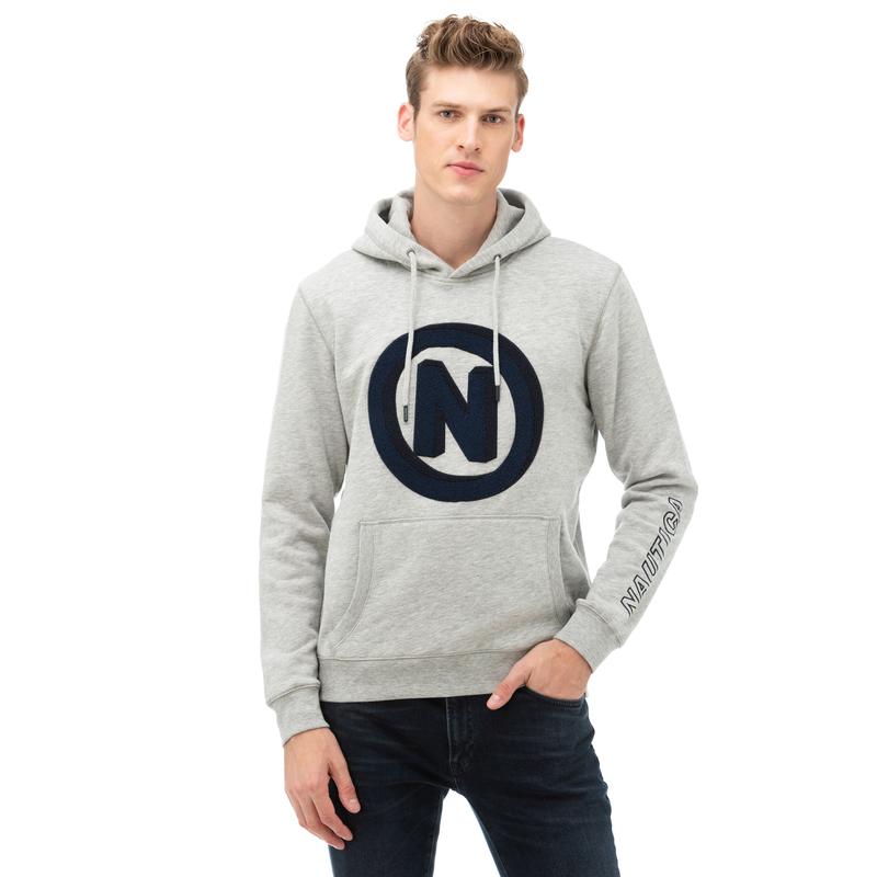NAUTICA Erkek Gri Baskılı Sweatshirt