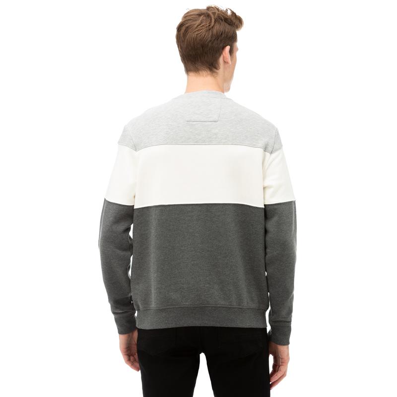 NAUTICA Erkek Gri Blok Desenli Sweatshirt