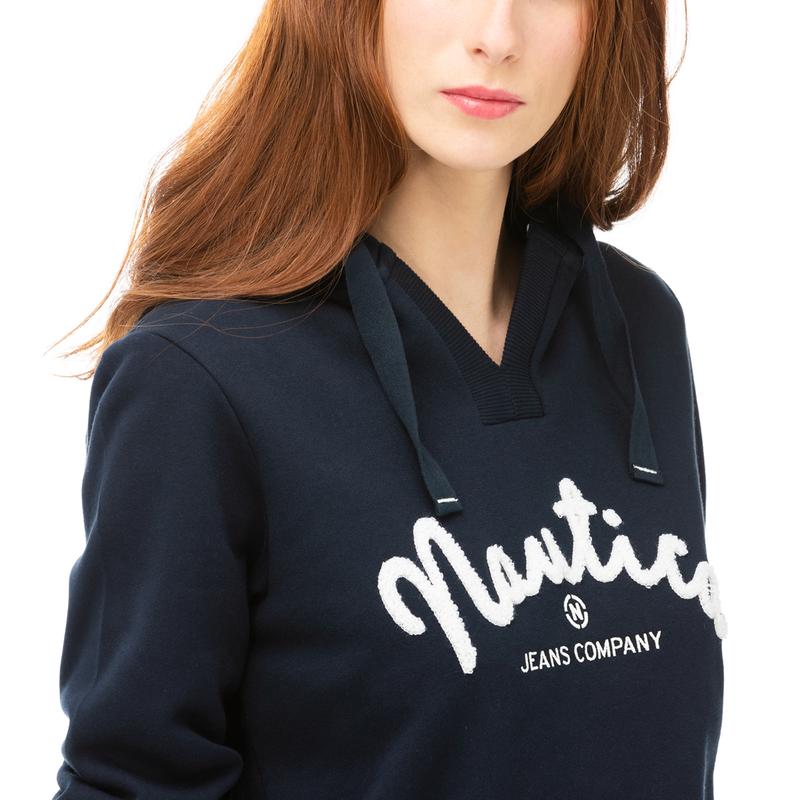 NAUTICA Kadın Lacivert Baskılı Sweatshirt
