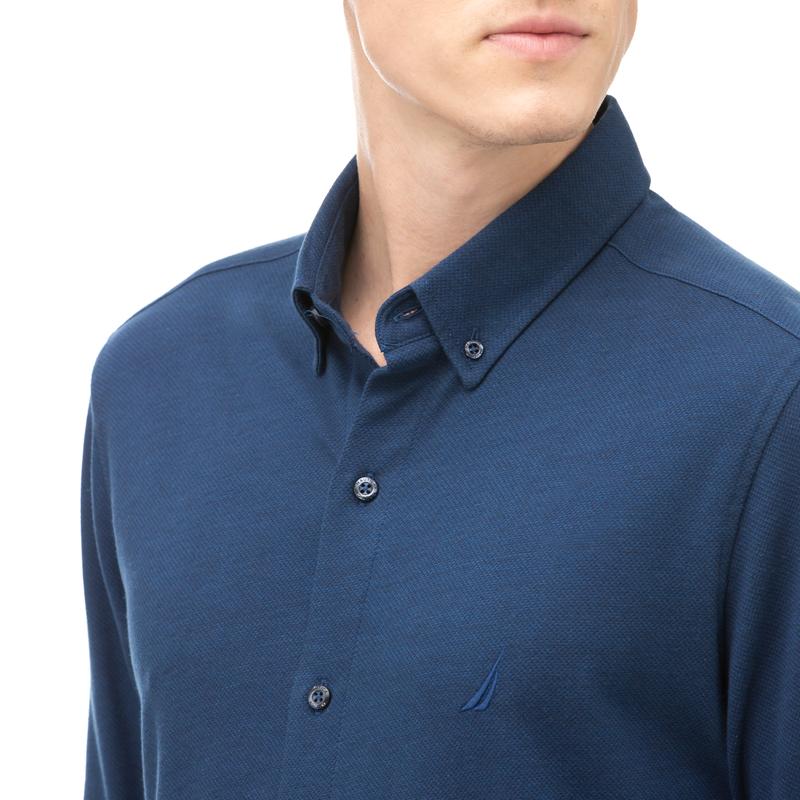 NAUTICA Erkek Lacivert Slim Fit Gömlek
