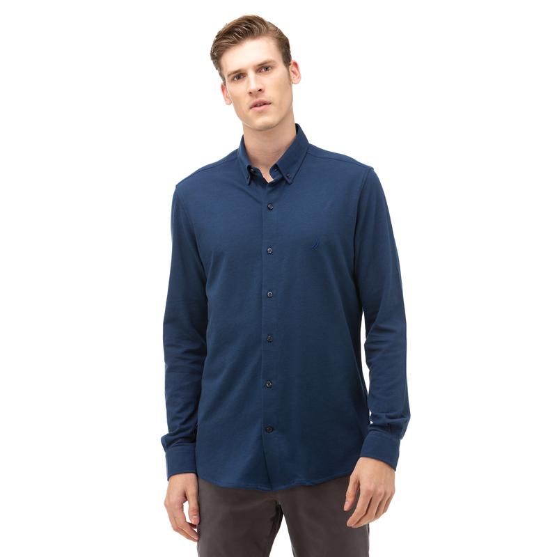 NAUTICA Erkek Lacivert Slim Fit Gömlek