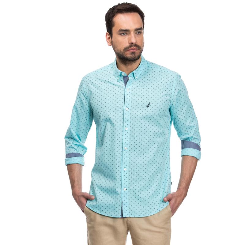 NAUTICA ERKEK SLIM FIT MAVİ GÖMLEK