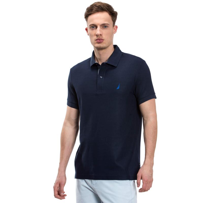 Nautica Erkek Slim Fit Lacivert Performans Polo