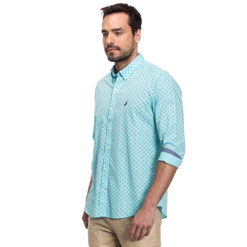 NAUTICA ERKEK SLIM FIT MAVİ GÖMLEK