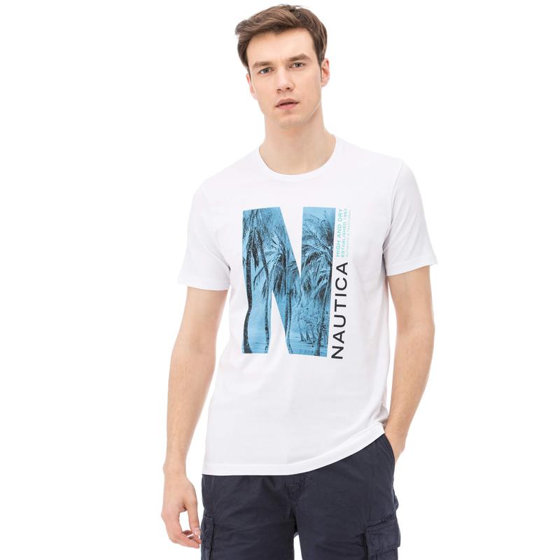 NAUTICA ERKEK SLIM FIT BEYAZ T-SHIRT
