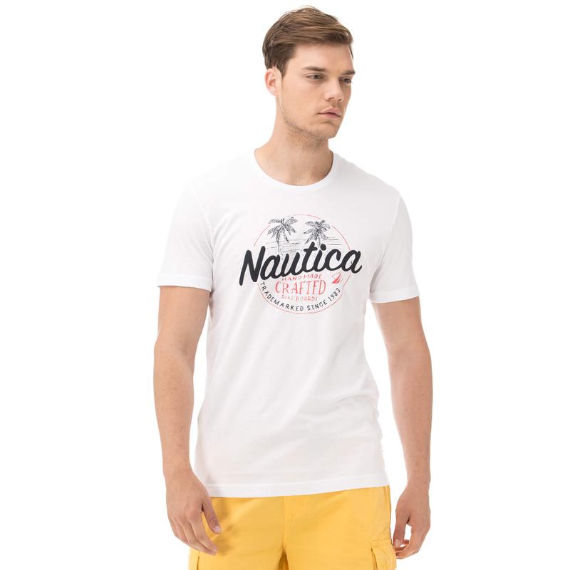 NAUTICA ERKEK SLIM FIT BEYAZ T-SHIRT