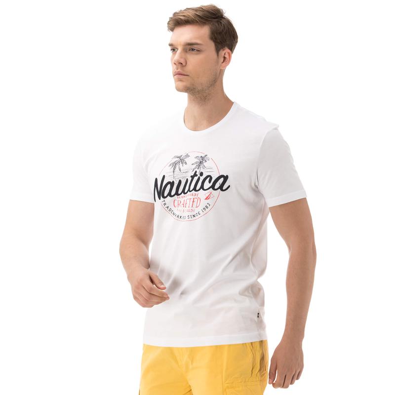 NAUTICA ERKEK SLIM FIT BEYAZ T-SHIRT