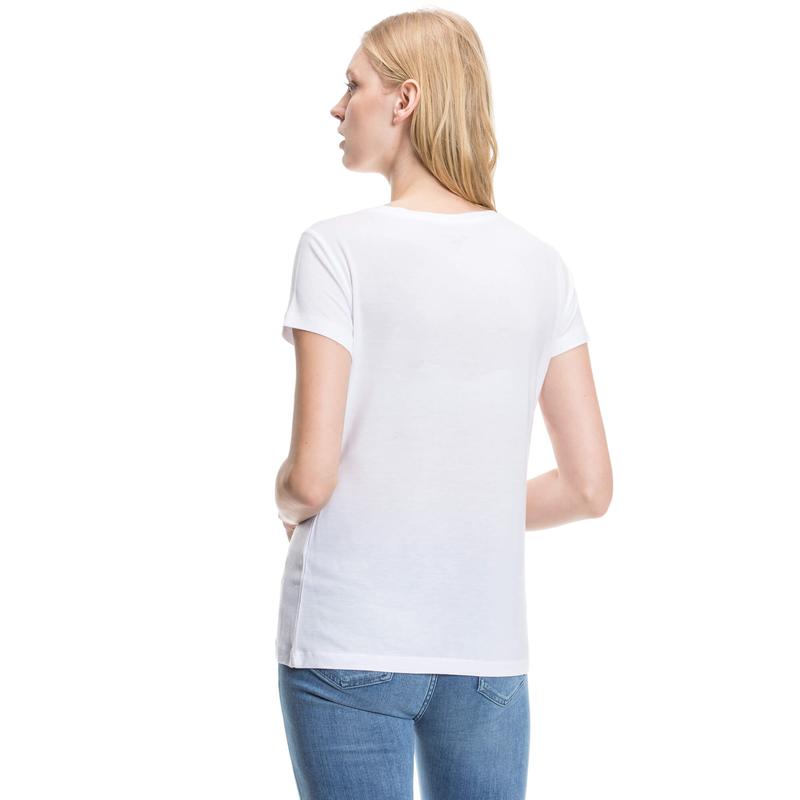 NAUTICA KADIN BİSİKLET YAKA BEYAZ T-SHIRT
