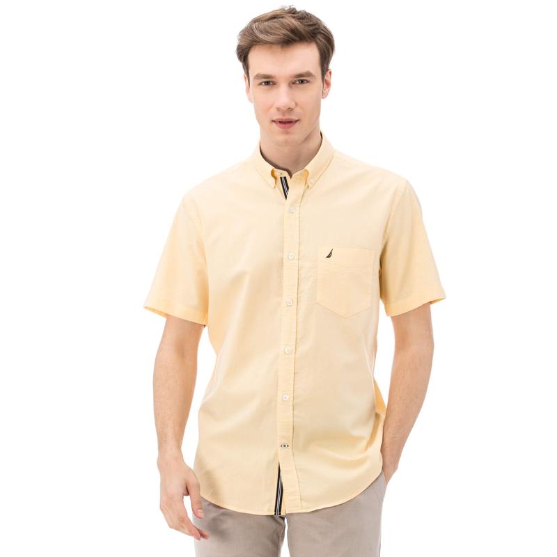 Nautica Erkek Classic Fit Sarı Gömlek