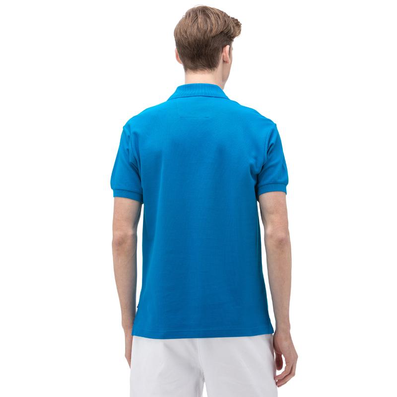 NAUTICA ERKEK MAVİ KISA KOLLU PAMUKLU SLIM FIT POLO