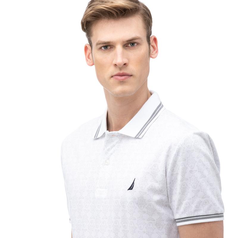 NAUTICA ERKEK BEYAZ KISA KOLLU SLIM FIT POLO
