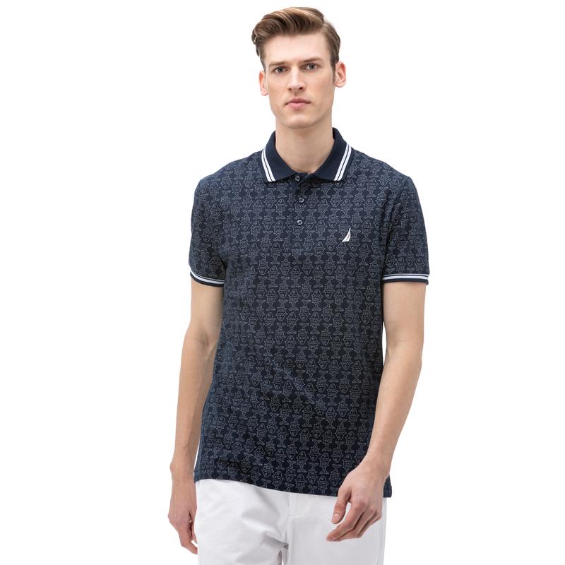 NAUTICA ERKEK LACİVERT KISA KOLLU SLIM FIT POLO