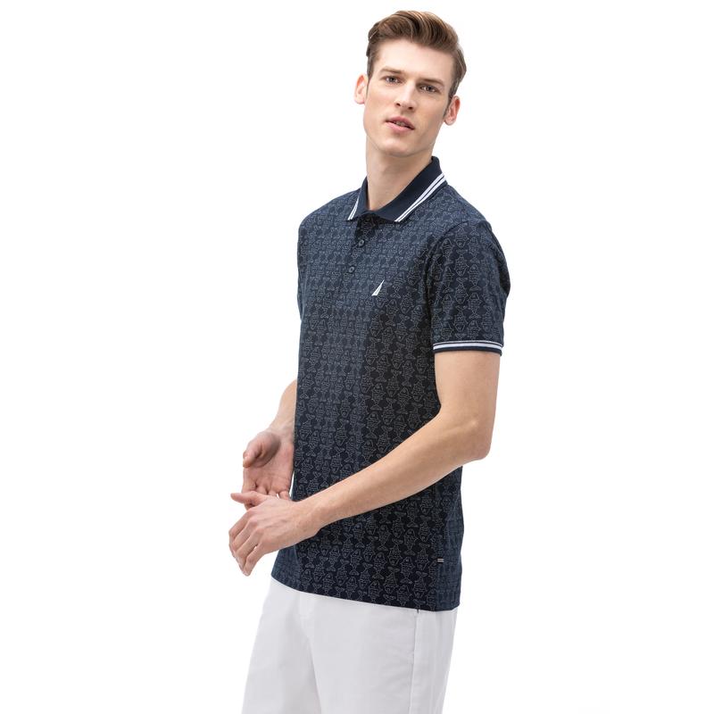 NAUTICA ERKEK LACİVERT KISA KOLLU SLIM FIT POLO