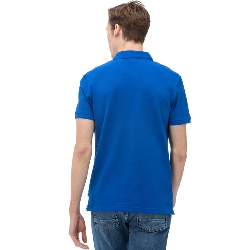 NAUTICA ERKEK MAVİ KISA KOLLU SLIM FIT POLO